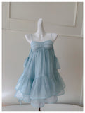 Pretty A Line Spaghetti Straps Blue Open Backs Grad Dress Inspo Short Mini Formal 8th Grade Homecoming Dresses High School Hoco Court Dress Graduation Dress Hoco Outfits HZ1121