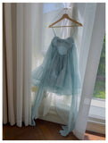 Simple A Line Spaghetti Straps Blue Open Backs Grad Dress Inspo Short Mini Formal 8th Grade Homecoming Dresses High School Hoco Court Dress Graduation Dress Hoco Outfits HZ1121