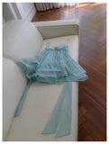 Pretty A Line Spaghetti Straps Blue Open Backs Grad Dress Inspo Short Mini Formal 8th Grade Homecoming Dresses High School Hoco Court Dress Graduation Dress Hoco Outfits HZ1121