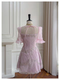 Cute A Line Square Neck Pink Sequin Grad Dress Inspo Short Mini Formal 8th Grade Homecoming Dresses High School Hoco Court Dress Graduation Dress Cocktail Dress 16th Birthday Outfits HZ1121