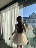Pretty A Line V Neck Lace Grad Dress Inspo Short Mini Formal 8th Grade Homecoming Dresses High School Hoco Court Dress Graduation Dress Cocktail Birthday Outfits HZ1121