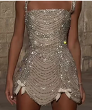 Sexy Sheath Square Champagne Beads Grad Dress Inspo Short Mini Formal 8th Grade Homecoming Dresses High School Hoco Court Dress Graduation Dress Cocktail Dress Birthday Outfits HZ1121