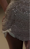 Sexy Sheath Square Champagne Beads Grad Dress Inspo Short Mini Formal 8th Grade Homecoming Dresses High School Hoco Court Dress Graduation Dress Cocktail Dress Birthday Outfits HZ1121