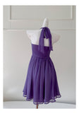 Modest A line Chiffon Halter Grape Grad Dress Inspo Short Mini Formal 8th Grade Homecoming Dresses High School Hoco Court Dress Graduation Dress Cocktail Gown Birthday Outfits HZ1121