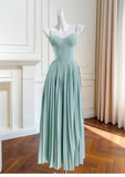 Simple A Line Sweetheart Blue Chiffon Long Prom Dresses Party Dress 20th Birthday Outfits Graduation Dresses HZ1121