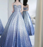 Sexy A line Spaghetti Straps Sequin Long Prom Dresses Party Dress 20th Birthday Outfits Graduation Dresses HZ1121