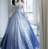 Sexy A line Spaghetti Straps Sequin Long Prom Dresses Party Dress 20th Birthday Outfits Graduation Dresses HZ1121