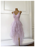 Cute A line Straps Tulle Pink Layers Short Mini Formal 8th Grade Homecoming Dresses Middle School Short Cocktail Dress Hoco Outfits HZ1121