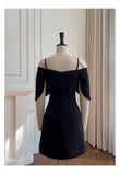 Cute A Line Spaghetti Straps Black Formal 8th Grade Homecoming Dresses Middle School Short Cocktail Gowns Graduation Dress Hoco Outfits HZ1121