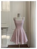 Cute A Line Square Pink Sequin Formal 8th Grade Homecoming Dresses Middle School Short Cocktail Gowns Graduation Dress Hoco Outfits HZ1121