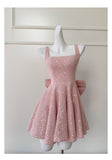 Modest A line Square Pink Short Mini Formal 8th Grade Homecoming Dresses Middle School Short Cocktail Dress Hoco Outfits HZ1121