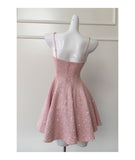 Modest A line Square Pink Short Mini Formal 8th Grade Homecoming Dresses Middle School Short Cocktail Dress Hoco Outfits HZ1121