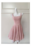 Modest A line Square Pink Short Mini Formal 8th Grade Homecoming Dresses Middle School Short Cocktail Dress Hoco Outfits HZ1121