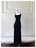 Sexy Mermaid Square Neck Black Sequin Long Prom Dresses Party Dress 20th Birthday Outfits Graduation Dresses HZ1121