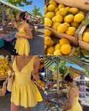 Modest A Line V Neck Yellow Lace Formal 8th Grade Homecoming Dresses Middle School Short Birthday Gowns Graduation Dress Hoco Outfits HZ1121