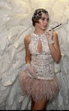Sexy Sheath Jewel Neck Feathers Sequin Short Mini Formal 8th Grade Homecoming Dresses Middle School Short Birthday Gowns Graduation Dress Hoco Outfits HZ1121