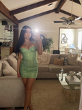 Sexy Sheath Sweetheart Mint Green Sequin Short Mini Formal 8th Grade Homecoming Dresses Middle School Short Birthday Gowns Graduation Dress Hoco Outfits HZ1121
