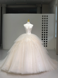 Romantic Wedding Gown Bridal Dress Ball Gown Strapless Wedding Dress Tulle Wedding Dresses Modest Wedding Gowns HZ1121