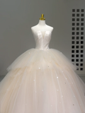 Romantic Wedding Gown Bridal Dress Ball Gown Strapless Wedding Dress Tulle Wedding Dresses Modest Wedding Gowns HZ1121