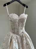 Ethereal Wedding Dress Ball Gown Sweetheart Satin White Sleeveless Long Wedding Dresses Bridal Gowns HZ1121