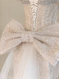 Unique Wedding Dress Mermaid Off The Shoulder Sequin Long Wedding Dresses Bridal Gowns HZ1121