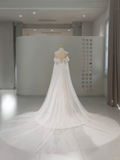Unique Wedding Dress A Line Off The Shoulder Sequin Short Sleeves Wedding Dresses Bridal Gowns HZ1121