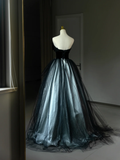 Pretty Ball Gown Strapless Black Tulle Long Lace Quinceanera Dress Formal Gowns Sweet 17 Dresses Vestido De 15 Anos Sweet 16 Dress HZ1121