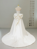 Timeless Bridal Dress Mermaid Sweetheart Satin White Long Wedding Dress Boho Wedding Dresses Modest Wedding Gowns HZ1121