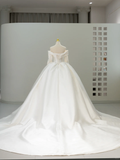Unique Wedding Dress Ball Gown Off The Shoulder Satin Long Sleeves Wedding Dresses Bridal Gowns HZ1121