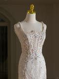 Classic Wedding Gown Bridal Dress Mermaid Square Neck Lace Tulle Wedding Dress Long Wedding Dresses Modest Wedding Gowns HZ1121