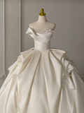 Timeless Bridal Dress Ball Gown Sweetheart Satin White Long Wedding Dress Long Wedding Dresses Modest Wedding Gowns HZ1121