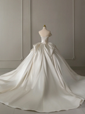 Timeless Bridal Dress Ball Gown Sweetheart Satin White Long Wedding Dress Long Wedding Dresses Modest Wedding Gowns HZ1121