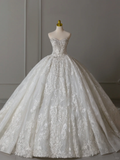 Timeless Bridal Dress Ball Gown Sweetheart Lace White Long Wedding Dress Long Wedding Dresses Modest Wedding Gowns HZ1121