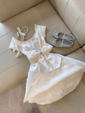 Cute A Line White Satin Pearls Formal 8th Grade Homecoming Dresses Middle School Short Cocktail Gowns Graduation Dress Hoco Outfits HZ1121
