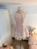 Cute A Line High Neck Pink Satin Lace Formal 8th Grade Homecoming Dresses Middle School Short Cocktail Gowns Graduation Dress Hoco Outfits HZ1121