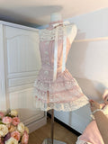 Cute A Line High Neck Pink Satin Lace Formal 8th Grade Homecoming Dresses Middle School Short Cocktail Gowns Graduation Dress Hoco Outfits HZ1121