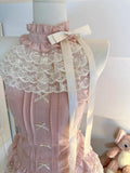 Cute A Line High Neck Pink Satin Lace Formal 8th Grade Homecoming Dresses Middle School Short Cocktail Gowns Graduation Dress Hoco Outfits HZ1121