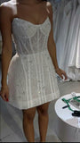 Modest Wedding Dress A line Sweetheart Summer Short Lace Wedding Dresses Bride Dress Bridal Gowns HZ1121