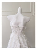 Modest A Line Spaghetti Straps White Floral Formal 8th Grade Homecoming Dresses Middle School Short Birthday Gowns Graduation Dress Hoco Outfits HZ1121