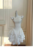 Modest A Line Spaghetti Straps White Satin Formal 8th Grade Homecoming Dresses Middle School Short Birthday Gowns Graduation Dress Hoco Outfits HZ1121