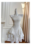 Modest A Line Spaghetti Straps White Satin Formal 8th Grade Homecoming Dresses Middle School Short Birthday Gowns Graduation Dress Hoco Outfits HZ1121