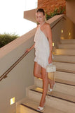 Unique A Line Halter White Chiffon Formal 8th Grade Homecoming Dresses Middle School Short Birthday Outfits Graduation Dress Mini Hoco Dresses HZ1121