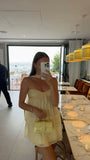Unique A Line Sweetheart Yellow Chiffon Formal 8th Grade Homecoming Dresses Middle School Short Birthday Outfits Graduation Dress Mini Hoco Dresses HZ1121