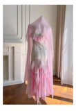 Sexy Mermaid Spaghetti Straps Pink Chiffon Long Prom Dresses Party Dress 20th Birthday Outfits Graduation Dresses HZ1121