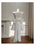 Modest A Line Square Neck White Formal 8th Grade Homecoming Dresses Middle School Short Birthday Gowns Graduation Dress Hoco Outfits HZ1121