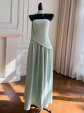 Simple A Line Strapless Brown Chiffon Long Prom Dresses Party Dress 20th Birthday Outfits Graduation Dresses HZ1121