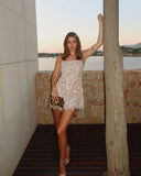 Modest A Line Spaghetti Straps Lace White Formal Short Homecoming Dress Middle School Short 20th Birthday Outfits Graduation Dress Cocktail Dresses HZ1121