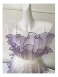 Modest Ball Gown Strapless Ombre Grape Formal Homecoming Dress Middle School Short 21st Birthday Outfits Graduation Dress Cocktail Dresses HZ1121