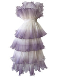 Modest Ball Gown Strapless Ombre Grape Formal Homecoming Dress Middle School Short 21st Birthday Outfits Graduation Dress Cocktail Dresses HZ1121