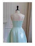 Simple A Line Spaghetti Straps Satin Formal Homecoming Dress Middle School 20th Birthday Outfits Graduation Dress Cocktail Dresses HZ1121